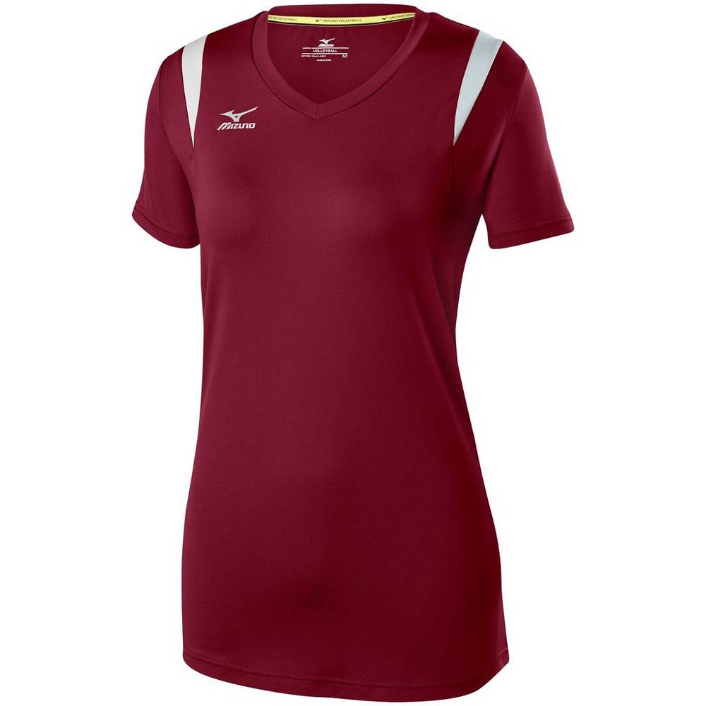 Maglia Mizuno Pallavolo Balboa 5.0 Long Sleeve Donna - Bordeaux/Argento - 65230-XJTO